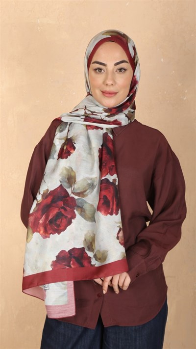 Locella Koza Pamuk Şal Bordo