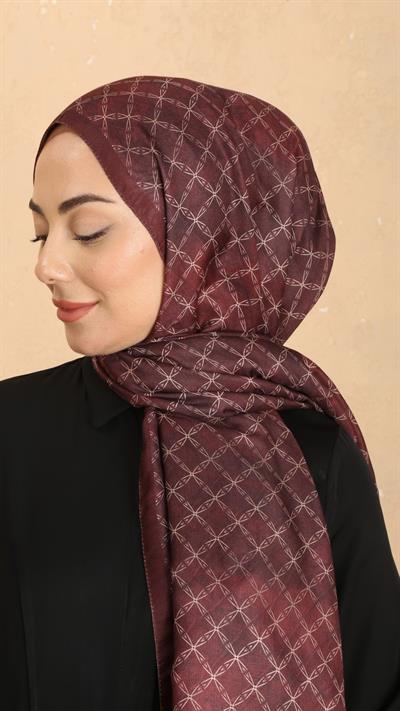 Locella Koza Pamuk Şal Bordo