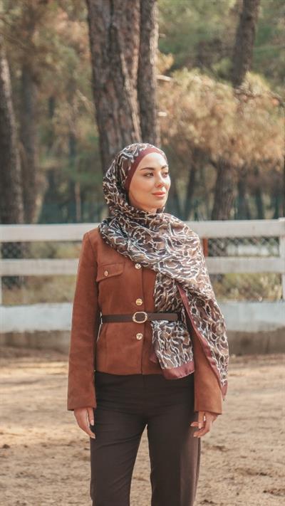 Locella Koza Pamuk Şal-Bordo-1