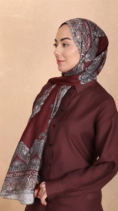 Locella Koza Pamuk Şal Bordo