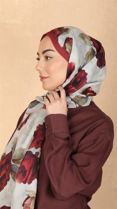 Locella Koza Pamuk Şal Bordo