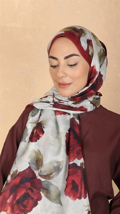 Locella Koza Pamuk Şal Bordo