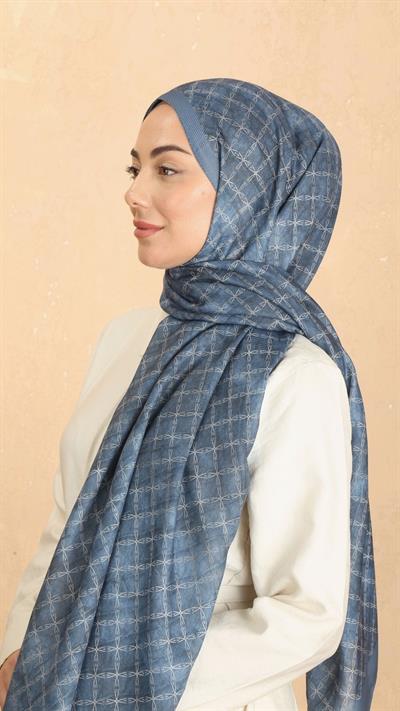 Locella Koza Pamuk Şal Deniz Mavi