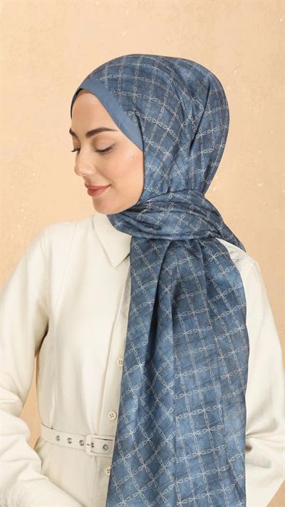 Locella Koza Pamuk Şal Deniz Mavi