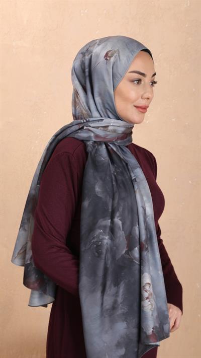 Locella Koza Pamuk Şal Gri
