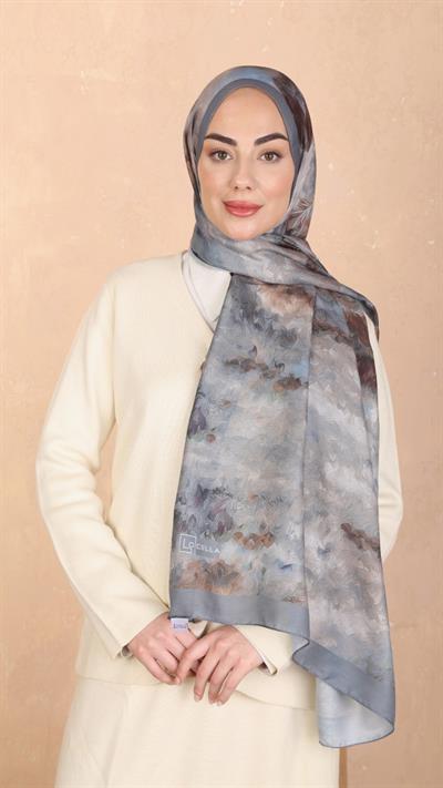 Locella Koza Pamuk Şal Gri