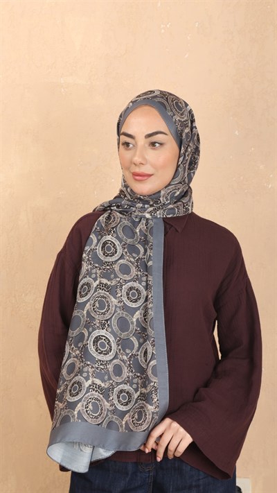 Locella Koza Pamuk Şal Gri