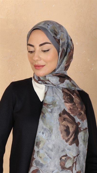 Locella Koza Pamuk Şal Gri