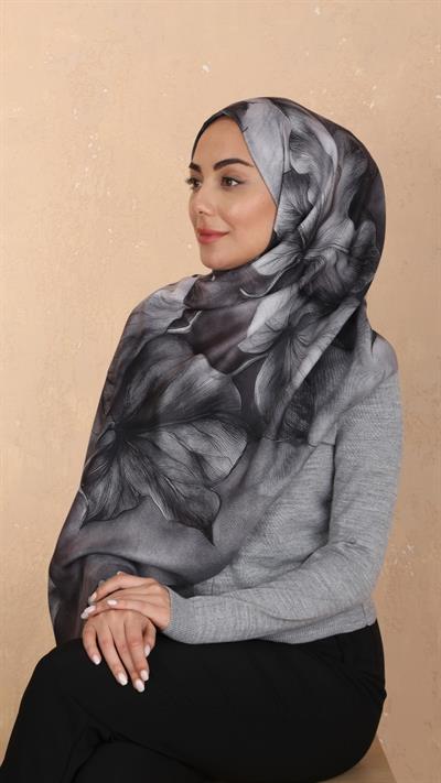 Locella Koza Pamuk Şal-Gri-8
