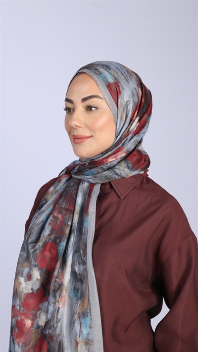 Locella Koza Pamuk Şal Gri