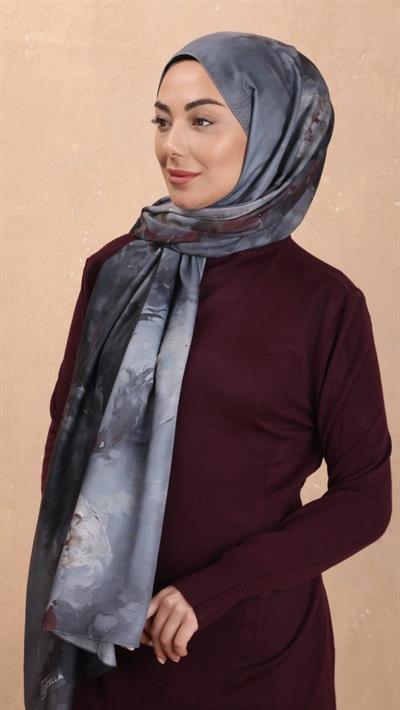 Locella Koza Pamuk Şal Gri