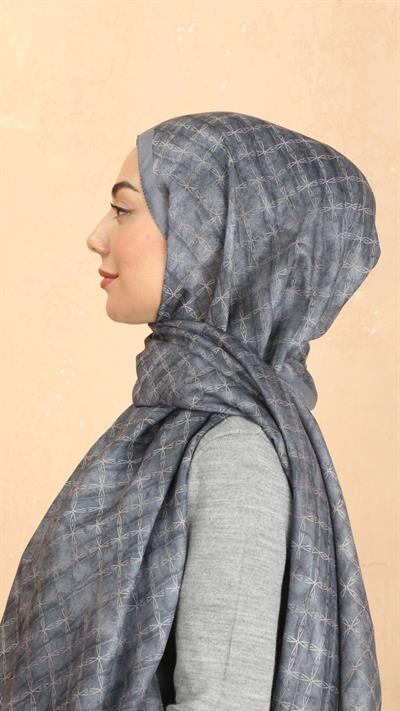 Locella Koza Pamuk Şal Gri