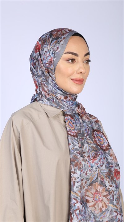 Locella Koza Pamuk Şal Gri