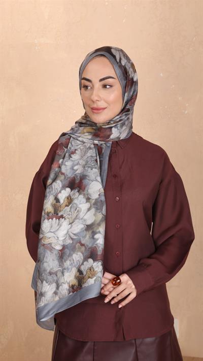Locella Koza Pamuk Şal Gri