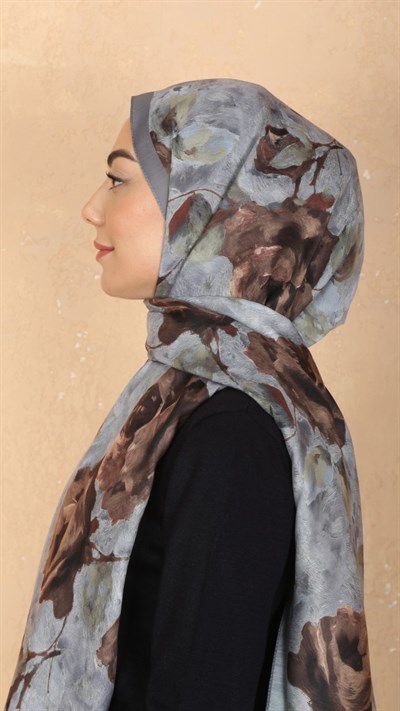 Locella Koza Pamuk Şal Gri