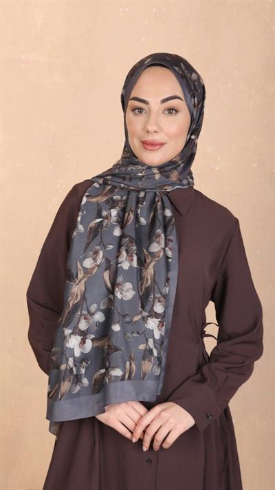 Locella Koza Pamuk Şal Gri