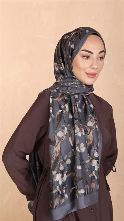 Locella Koza Pamuk Şal Gri