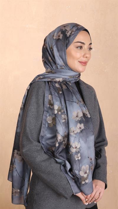 Locella Koza Pamuk Şal Gri