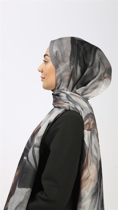 Locella Koza Pamuk Şal Gri