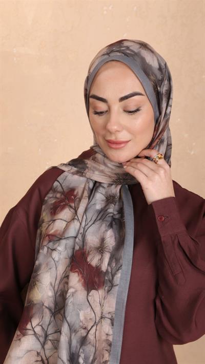 Locella Koza Pamuk Şal Gri