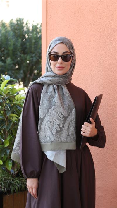 Locella Koza Pamuk Şal-Haki-6