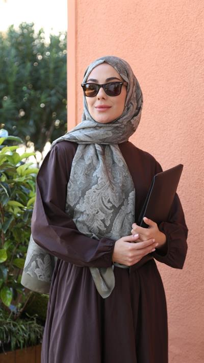 Locella Koza Pamuk Şal-Haki-6