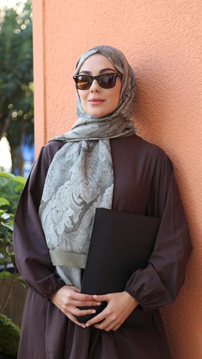 Locella Koza Pamuk Şal-Haki-6