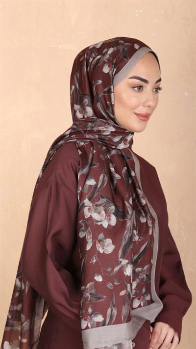 Locella Koza Pamuk Şal Koyu Kiremit