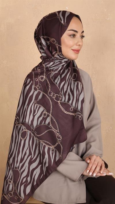Locella Koza Pamuk Şal-Koyu Bordo-10