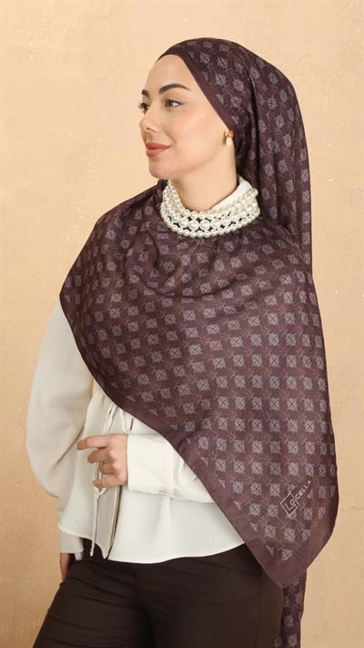 Locella Koza Pamuk Şal Kızıl Kahve