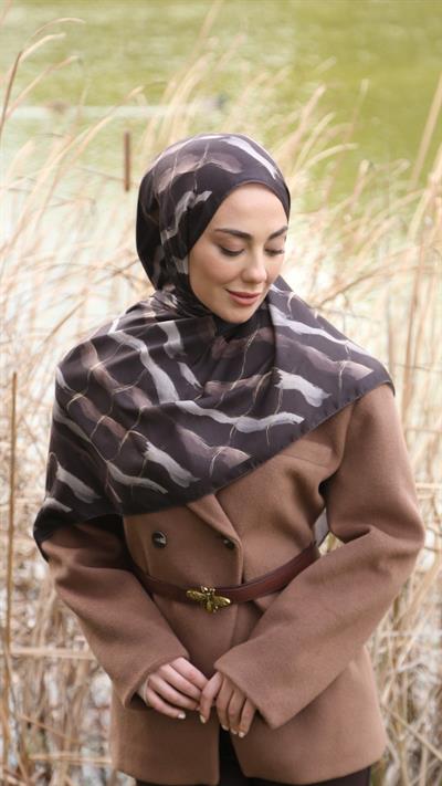 Locella Koza Pamuk Şal Koyu Kahve