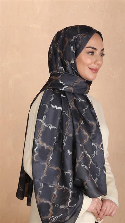 Locella Koza Pamuk Şal Koyu Gri