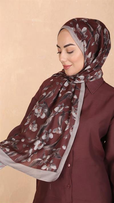 Locella Koza Pamuk Şal Koyu Kiremit