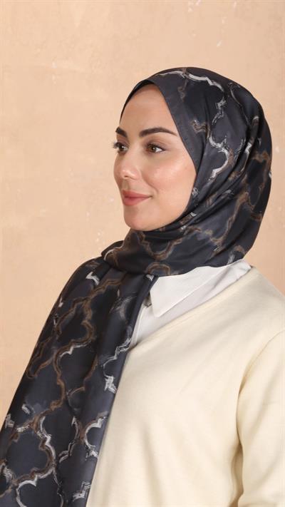 Locella Koza Pamuk Şal Koyu Gri