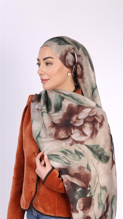 Locella Koza Pamuk Şal Koyu Bej