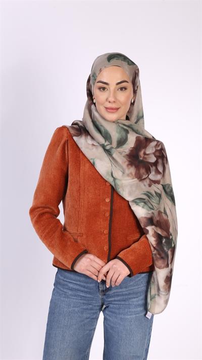 Locella Koza Pamuk Şal Koyu Bej