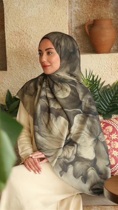 Locella Koza Pamuk Şal-Koyu Yeşil-2
