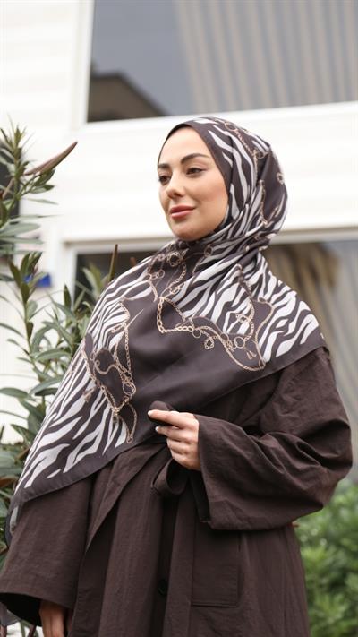 Locella Koza Pamuk Şal-Kahve-6