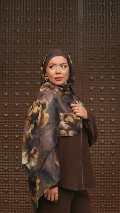 Locella Koza Pamuk Şal Kahve