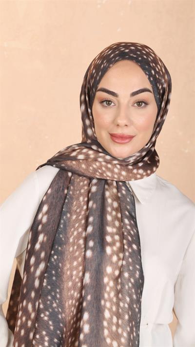 Locella Koza Pamuk Şal Koyu Kahve