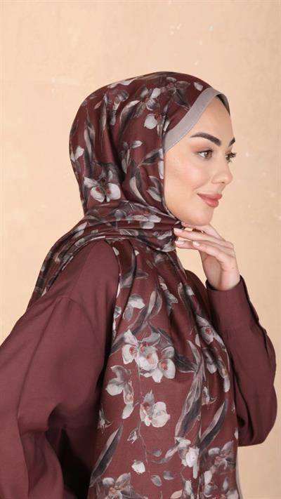 Locella Koza Pamuk Şal Koyu Kiremit