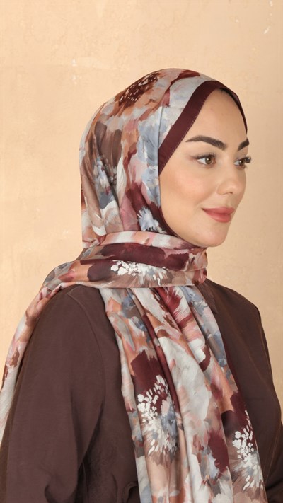 Locella Koza Pamuk Şal Kızıl Kahve