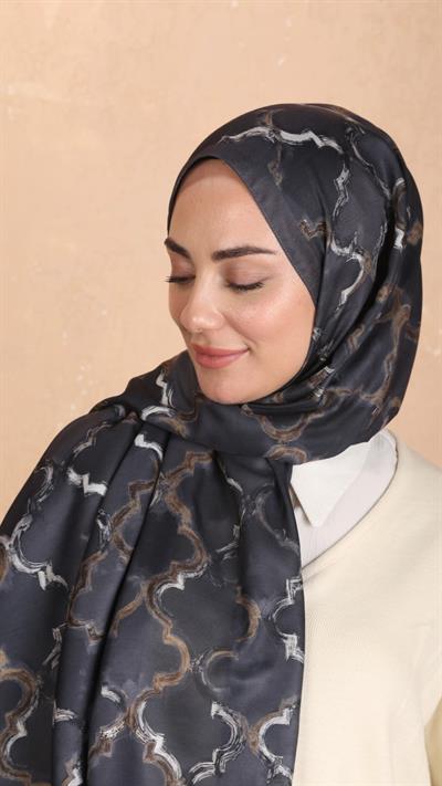 Locella Koza Pamuk Şal Koyu Gri