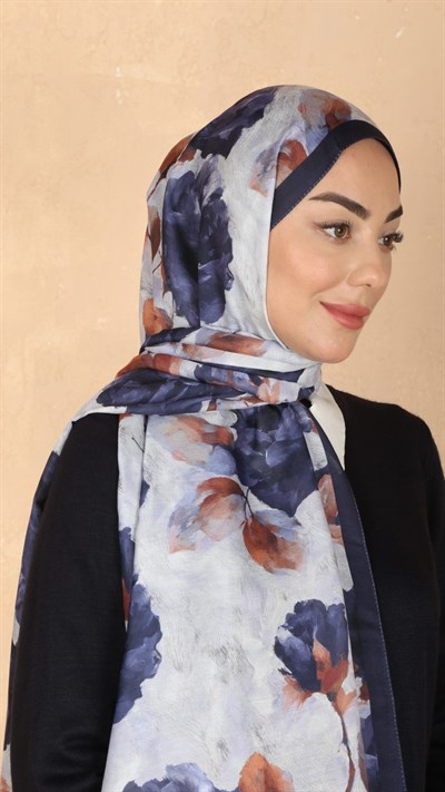 Locella Koza Pamuk Şal Lacivert