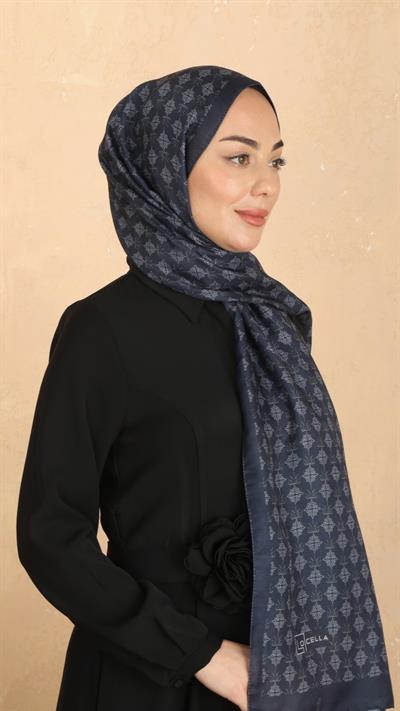 Locella Koza Pamuk Şal Lacivert