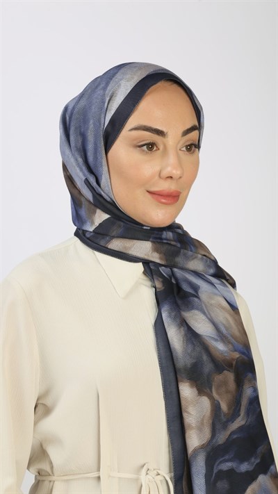 Locella Koza Pamuk Şal Lacivert