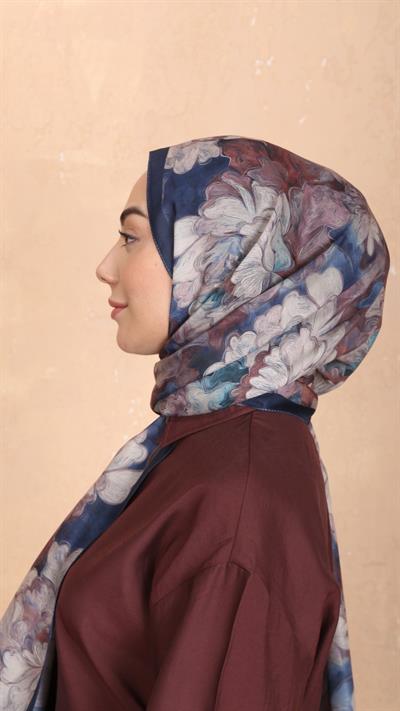 Locella Koza Pamuk Şal Lacivert