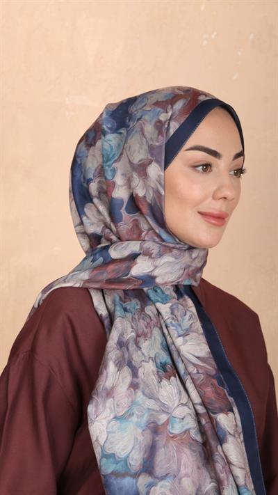 Locella Koza Pamuk Şal Lacivert