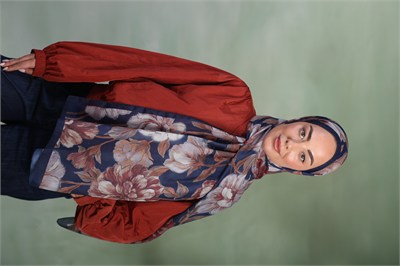 Locella Koza Pamuk Şal Lacivert