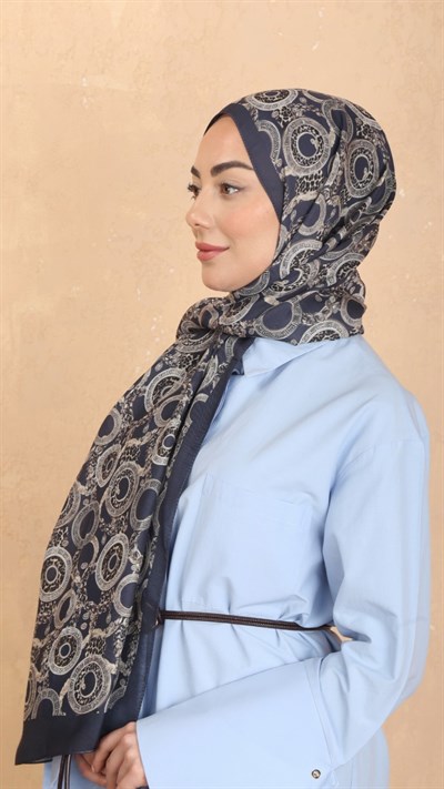 Locella Koza Pamuk Şal Lacivert